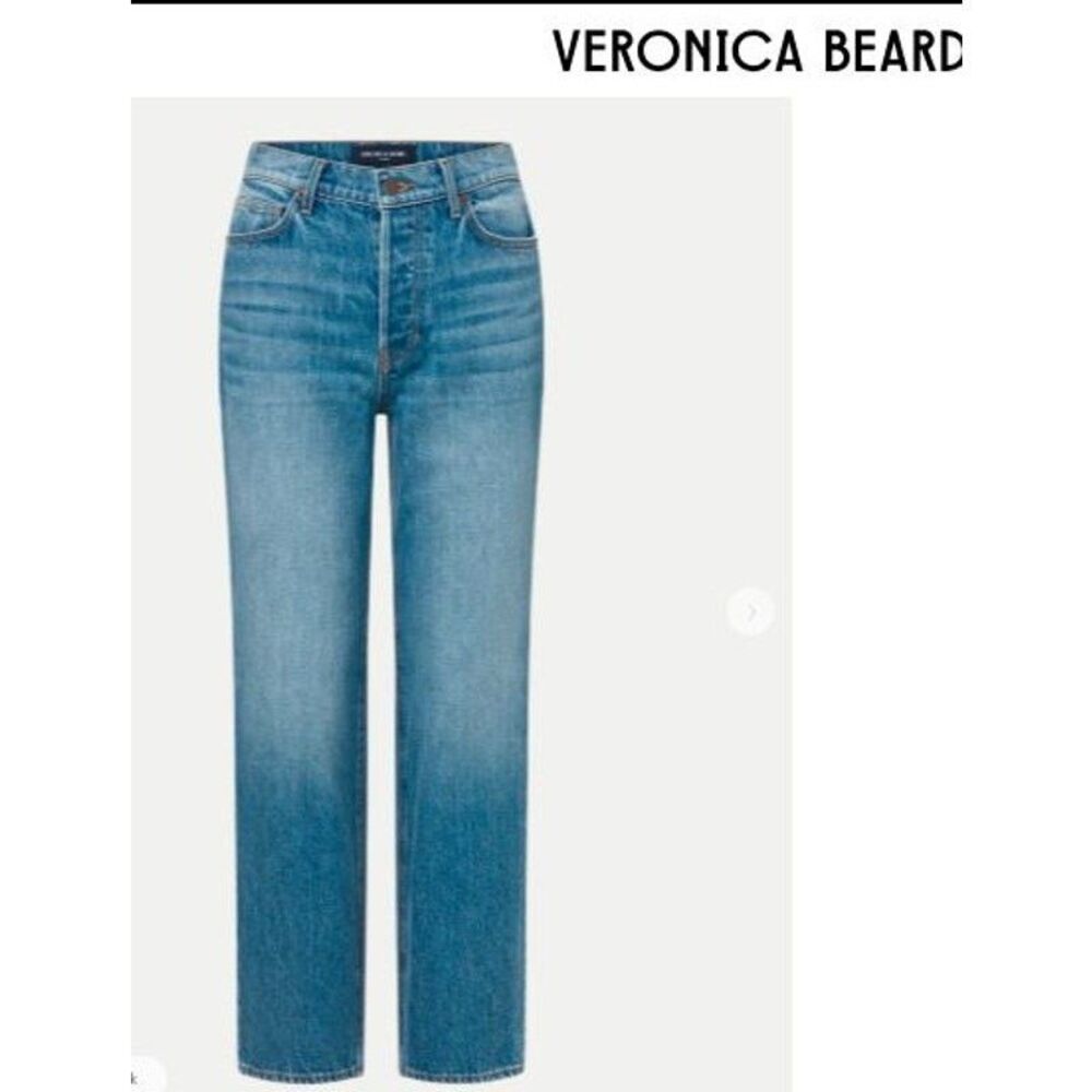Veronica Beard Leah Mid Rise Straight Leg Jeans IRRG NWT 298 Lakeshore Blush